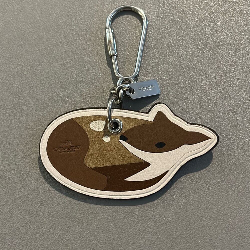 COACH Leather Deer Keychain